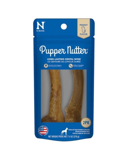 N-Bone Pupper Nutter Chew Peanut Butter Large - 2 count