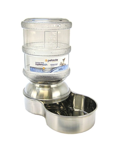 Petmate Replendish Stainless Steel Waterer - 1 Gallon