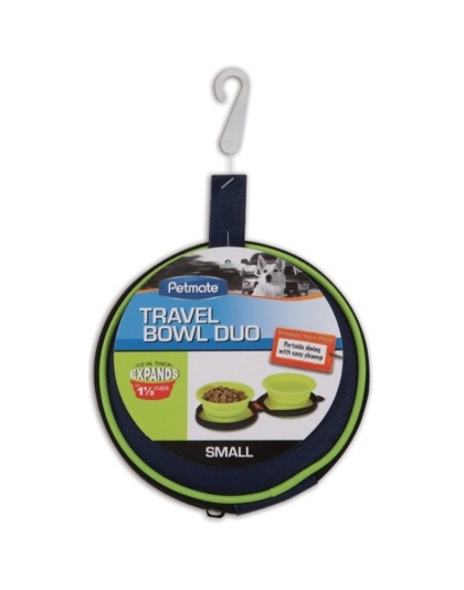 Petmate Silicone Travel Duo Bowl Green - Small 1 count