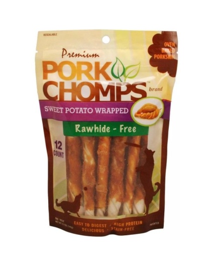 Pork Chomps Sweet Potato Mini Twist Treat  - 12 count