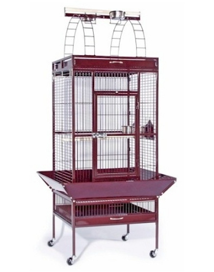 Large Select Wrought Iron Play Top Bird Cage - Chalk White