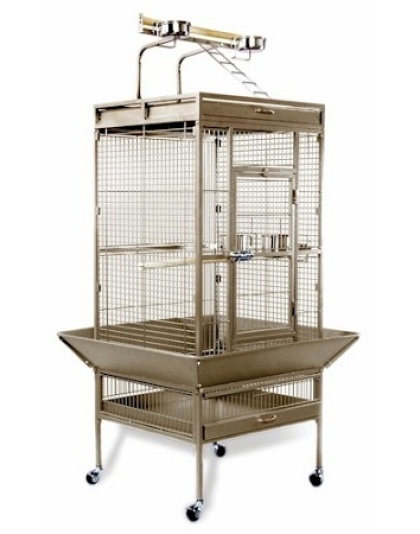 Medium Wrought Iron Select Bird Cage - Sage Green