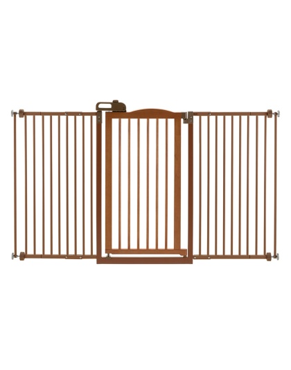 Tall One-Touch Gate II Wide in Brown