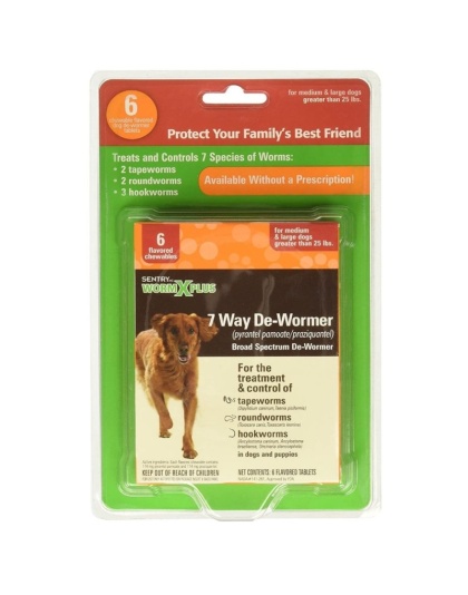 Sentry Worm X Plus - Large Dogs - 6 Count