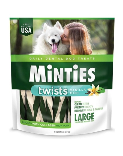 Sergeants Minties Twists Dental Treats Large - 12 oz