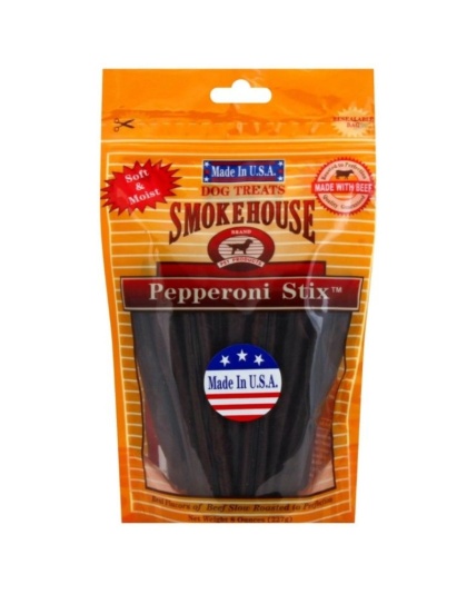 Smokehouse Pepperoni Stix Dog Treats 8" - 8 oz