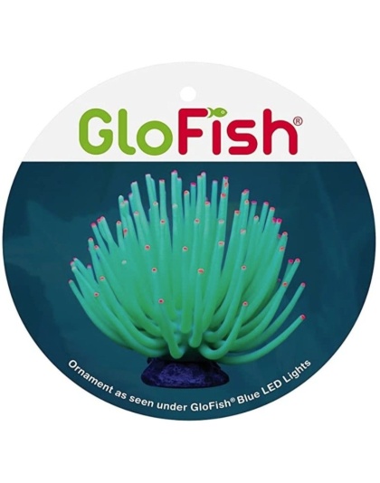 Tetra GloFish Anemone Aquarium Ornament Green - 1 count