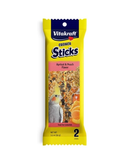 Vitakraft Crunch Sticks Apricot & Peach Cockatiel Treats - 2 Pack