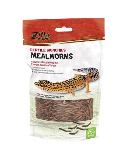 Zilla Reptile Munchies - Mealworms - 3.75 oz