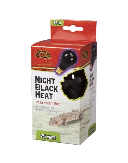 Zilla Night Time Black Light Incandescent Heat Bulb - 75 Watts