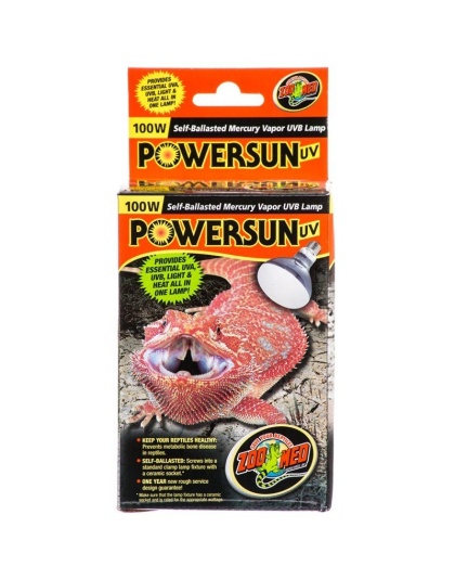 Zoo Med Powersun UVB Mercury Vapor Lamp - 1oo Watt