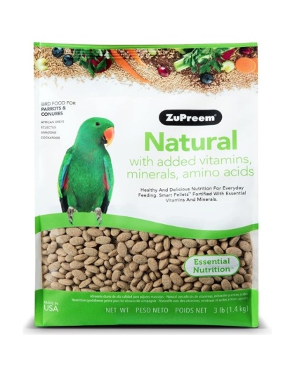 ZuPreem Natural Blend Bird Food - Parrot & Conure - 3.25 lbs