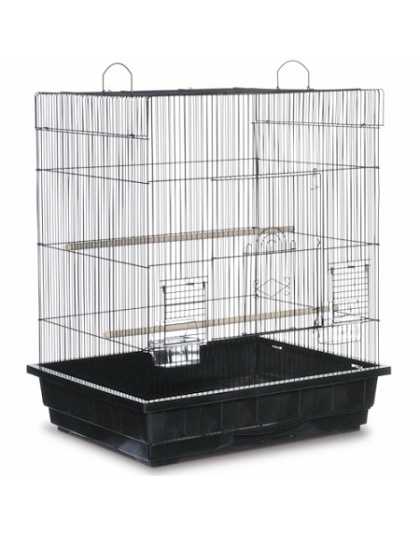 Square Roof Parakeet Cage - Black