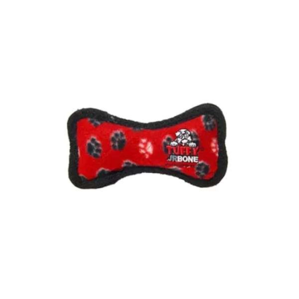 Red - Tuffy Jr Bone Red Paw - Junior