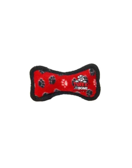 Red - Tuffy Jr Bone Red Paw - Junior