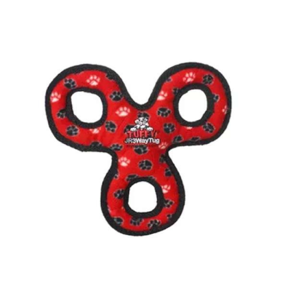 Red - Tuffy Jr 3WayTug Red Paw - Junior