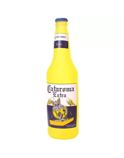 Yellow - Silly Squeaker Beer Bottle Cataroma - one size