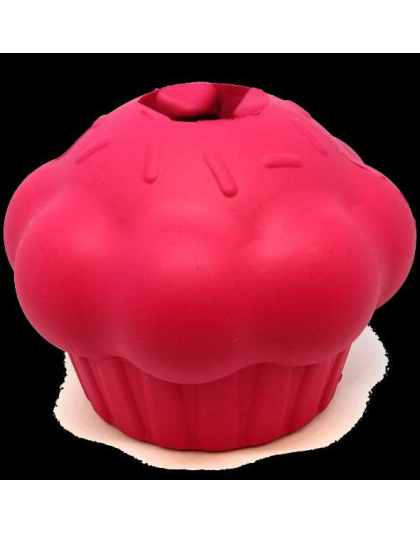 Pink - Cupcake Durable Rubber Chew Toy & Treat Dispenser  - Medium