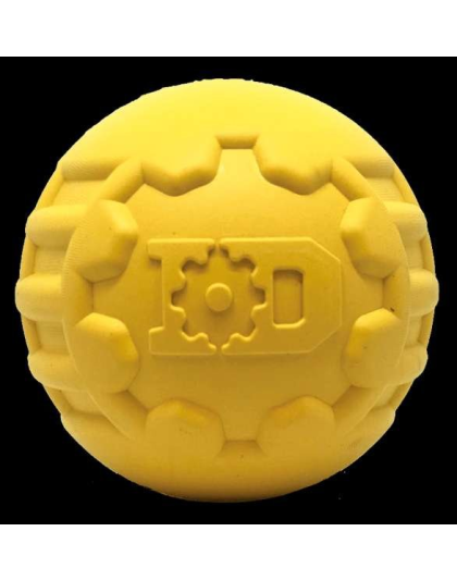 Yellow - ID Ball - Ultra-Durable Rubber Chew Ball - Large