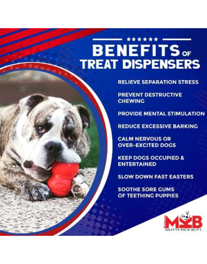 Red - MKB Snowman Durable Rubber Chew Toy & Treat Dispenser  - Large