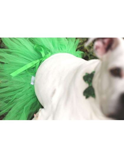 Green - Green Christmas Dog Tutu Skirt (XS) - XS