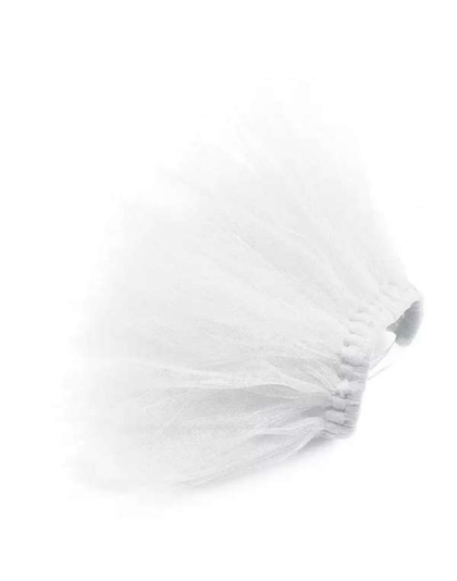 White - White Bridal Dog Tutu Skirt (XS) - XS