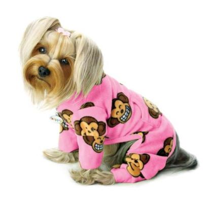 Pink - Silly Monkey Fleece Turtleneck Pajamas  - XS