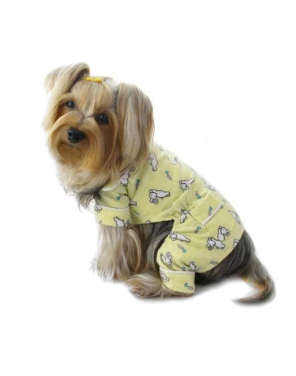 Yellow - Hopping Bunny Flannel Pajamas - XS