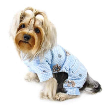 Light Blue - Adorable Teddy Bear Love Flannel PJ - Medium