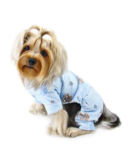 Light Blue - Adorable Teddy Bear Love Flannel PJ - Medium