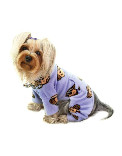 Lavender - Silly Monkey Fleece Turtleneck Pajamas  - Medium