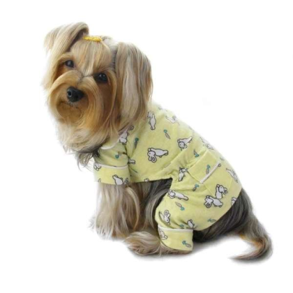 Yellow - Hopping Bunny Flannel Pajamas - Medium