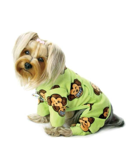 Lime - Silly Monkey Fleece Turtleneck Pajamas  - XL