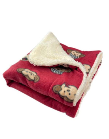 Burgundy - Silly Monkey Ultra-Plush Blanket - 30" x 20"