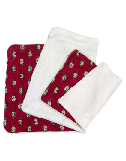 Burgundy - Silly Monkey Ultra-Plush Blanket - 30" x 20"