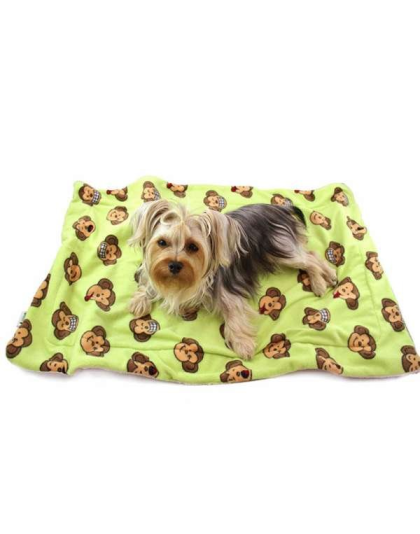 Lime - Silly Monkey Ultra-Plush Blanket - 30" x 20"