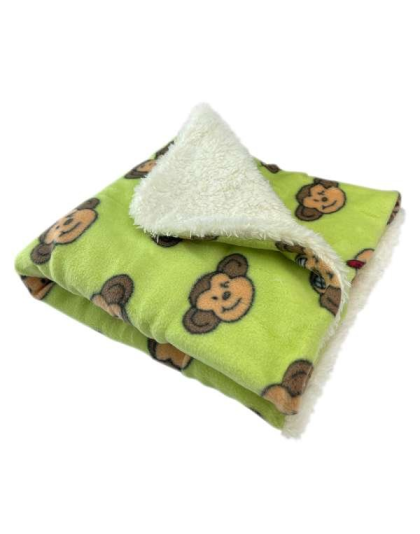 Lime - Silly Monkey Ultra-Plush Blanket - 30" x 20"