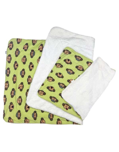 Lime - Silly Monkey Ultra-Plush Blanket - 30" x 20"