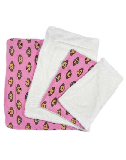 Pink - Silly Monkey Ultra-Plush Blanket - 30" x 20"