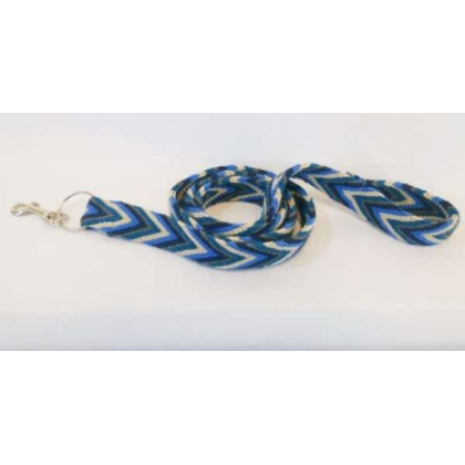 Blue - Blue Handmade Wayuu Pet Leash - 62" Long