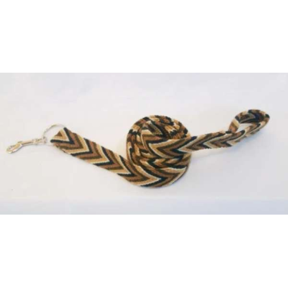 Brown - Brown Handmade Wayuu Pet Leash - 62" Long