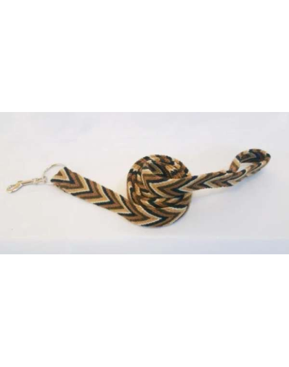 Brown - Brown Handmade Wayuu Pet Leash - 62" Long