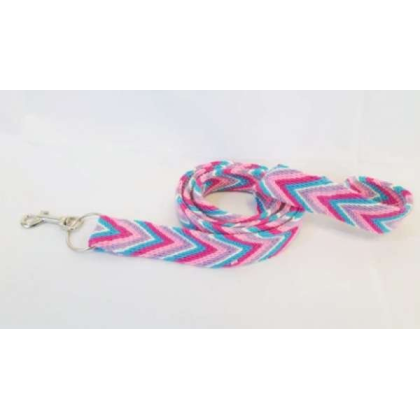 Pink - Pink Handmade Wayuu Pet Leash - 62" Long