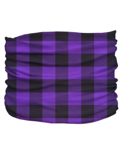 Purple,Black - Buffalo Plaid Pup Scruff - Large