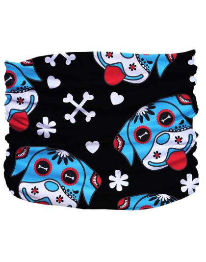 Black,Blue,White - Day of the Dog Pup Scruff - Large