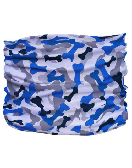 Blue,Grey - Bone Camo Pup Scruff - Large