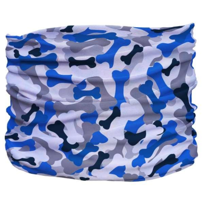 Blue,Grey - Bone Camo Pup Scruff - XS