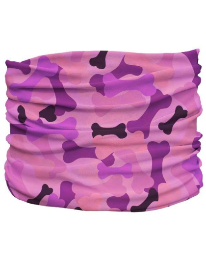 Pink - Bone Camo Pup Scruff - Small