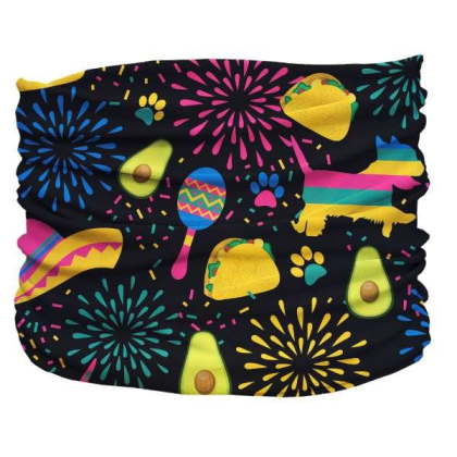 Black,Pink,Yellow - Taco Pawty Pup Scruff - 3XL