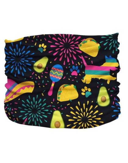 Black,Pink,Yellow - Taco Pawty Pup Scruff - Large